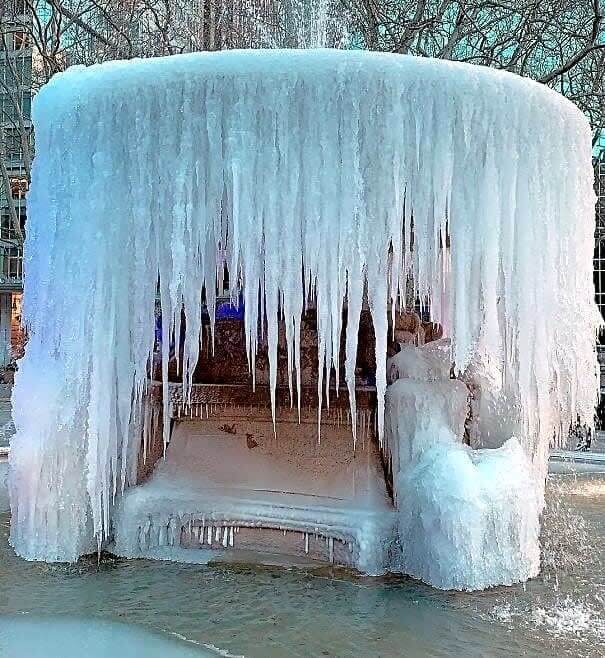 Freezing Fountain Or Ice Cave