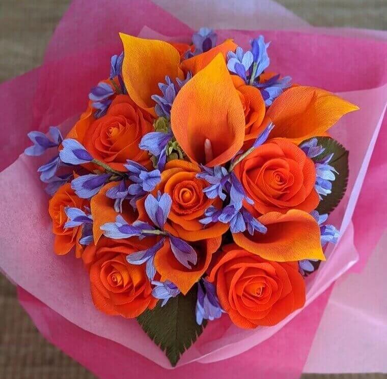 Tissue Paper Flower Bouquet Arrangements to Make and Gift