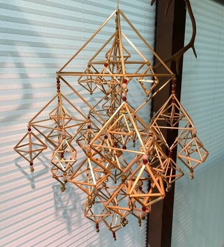 Straw Chandelier Fixture Creations That Add Geometric Charm