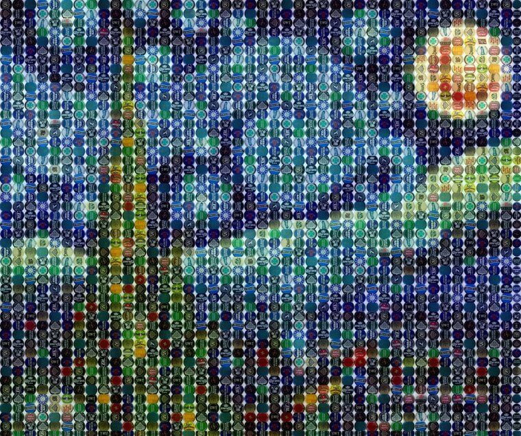 Bottle Cap Mosaics Turn Trash Into Colorful Treasure