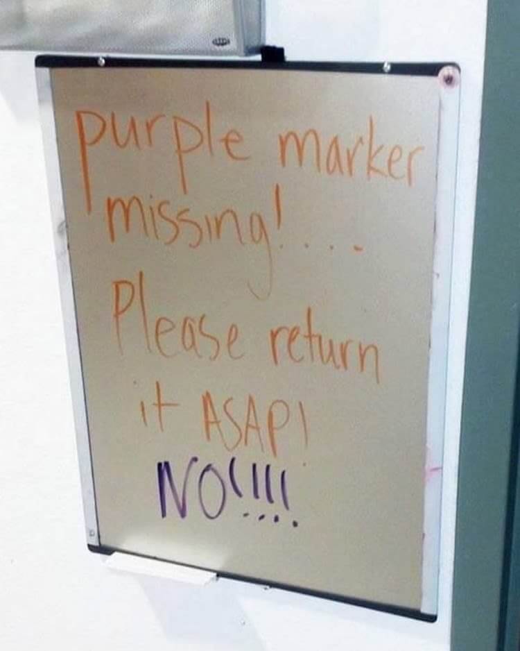 The Purple Marker Bandit Strikes Again