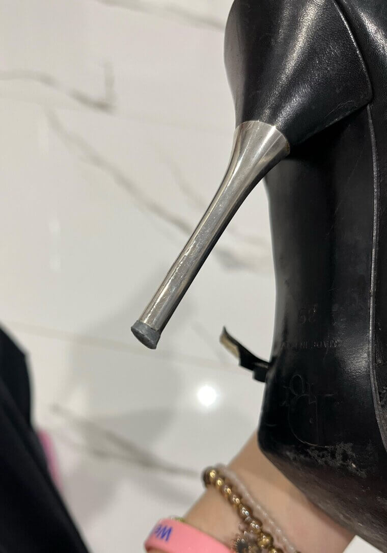 The Metallic Block Heel for a Subtle Shine