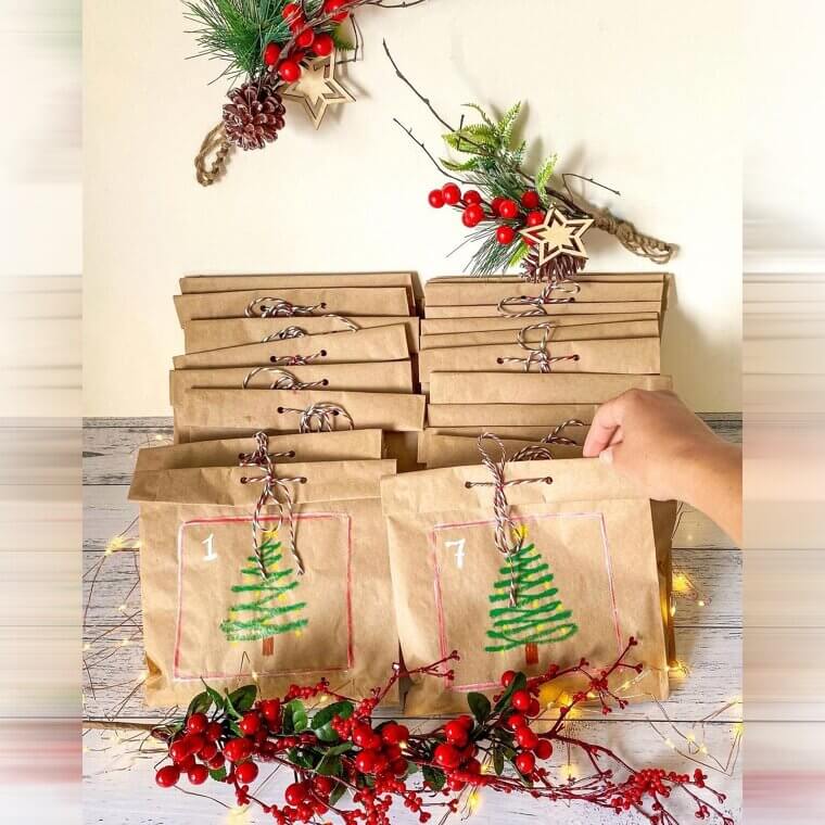 Hang Festive Paper Bags on the Wall
