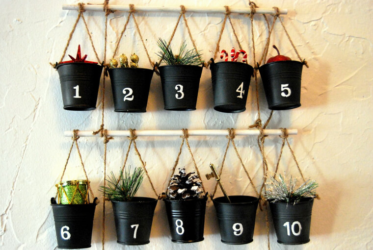 Use Some Hanging Advent Planters