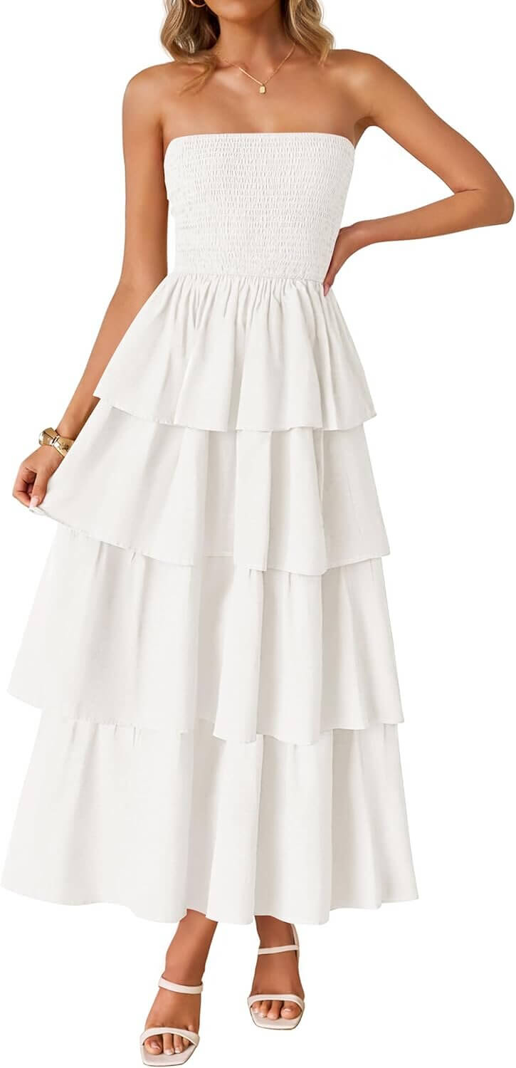 ZESICA Strapless Maxi Dress - Perfect for Summer Fun - Enjoy 27% Off!