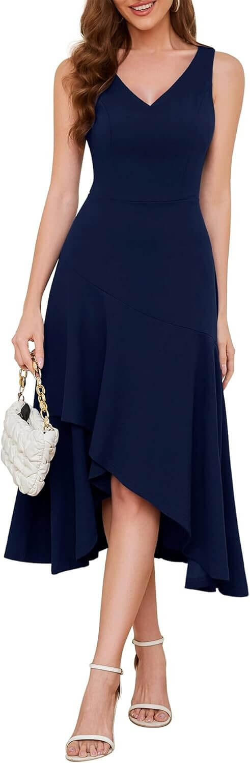 Aupuls V Neck Dress - Perfect for Weddings and Events - Now 44% Off!