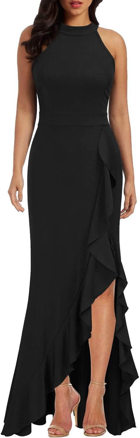 WOOSEA Evening Dress - Elegant High Neck Bodycon for Special Occasions - Now 10% Off!