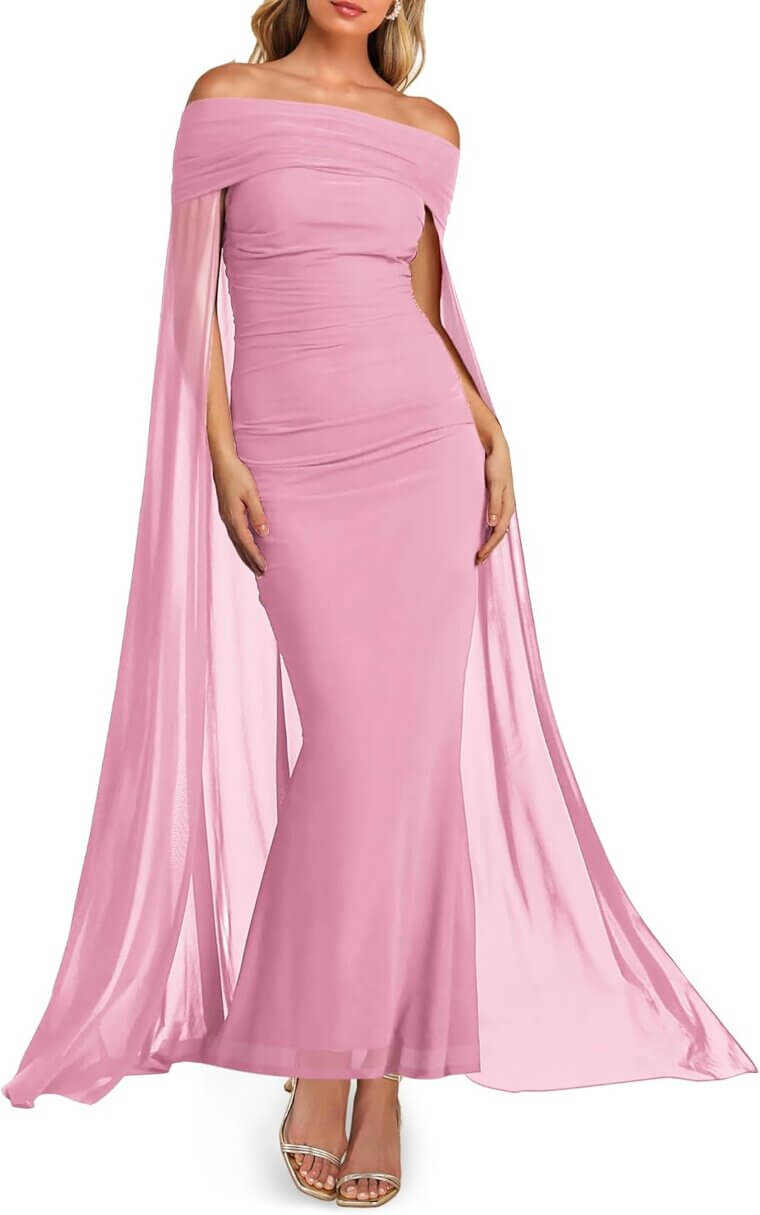 Lrady Off-Shoulder Maxi Dress - Perfect for Weddings & Cocktails - Now 10% Off!