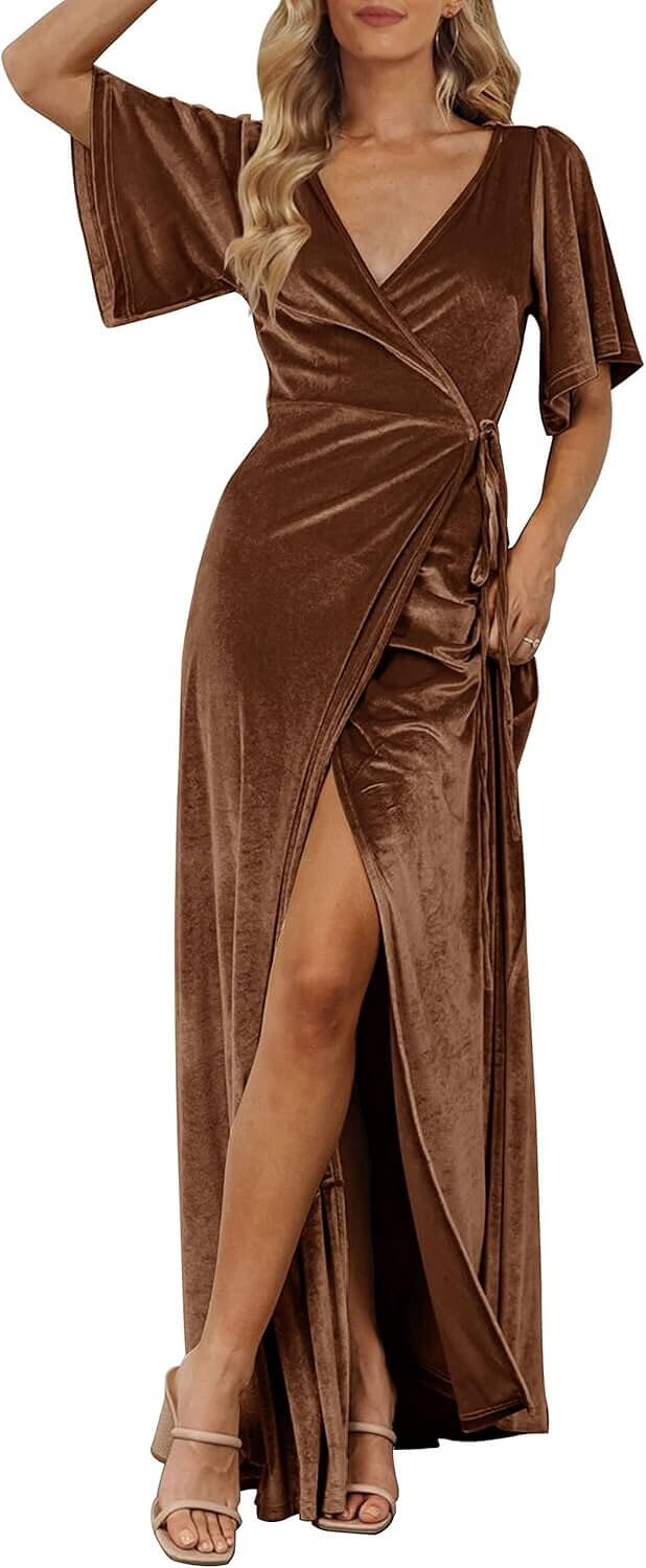 Velvet Maxi Dress - Perfect for Weddings and Parties - Enjoy 21% Off!