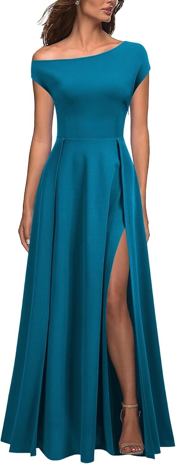 One Shoulder Dress - Elegant Party Style with Sexy Split - 10% Off!