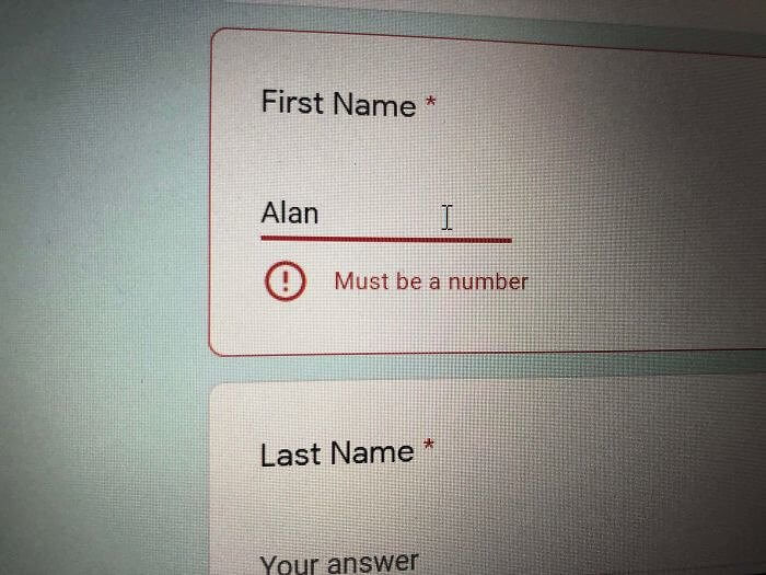 Your Name Must Be a Number