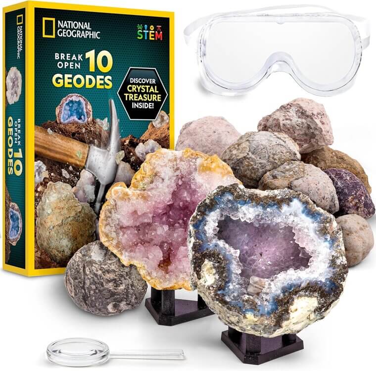 Nat Geo Geode Kit - Perfect STEM Science Gift for Kids 