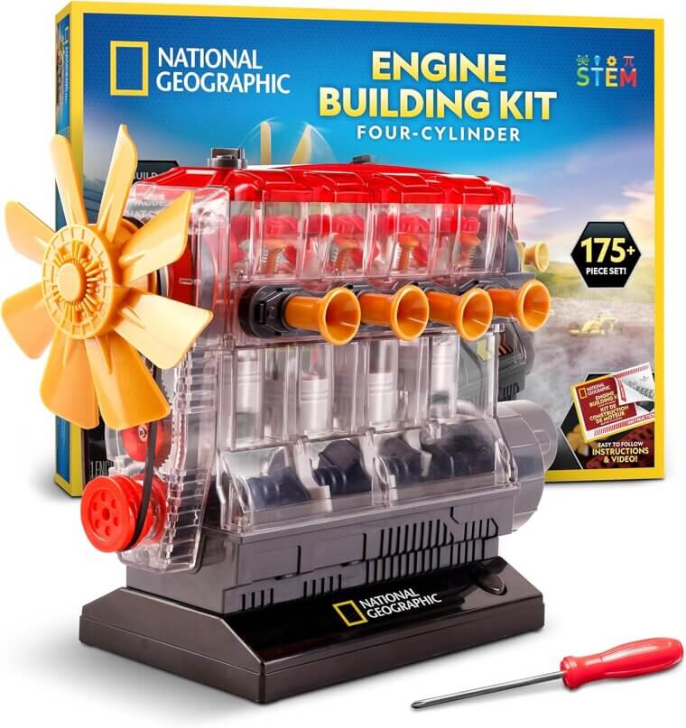 Nat Geo Engine Kit - Build & Learn with 175+ Pieces! 