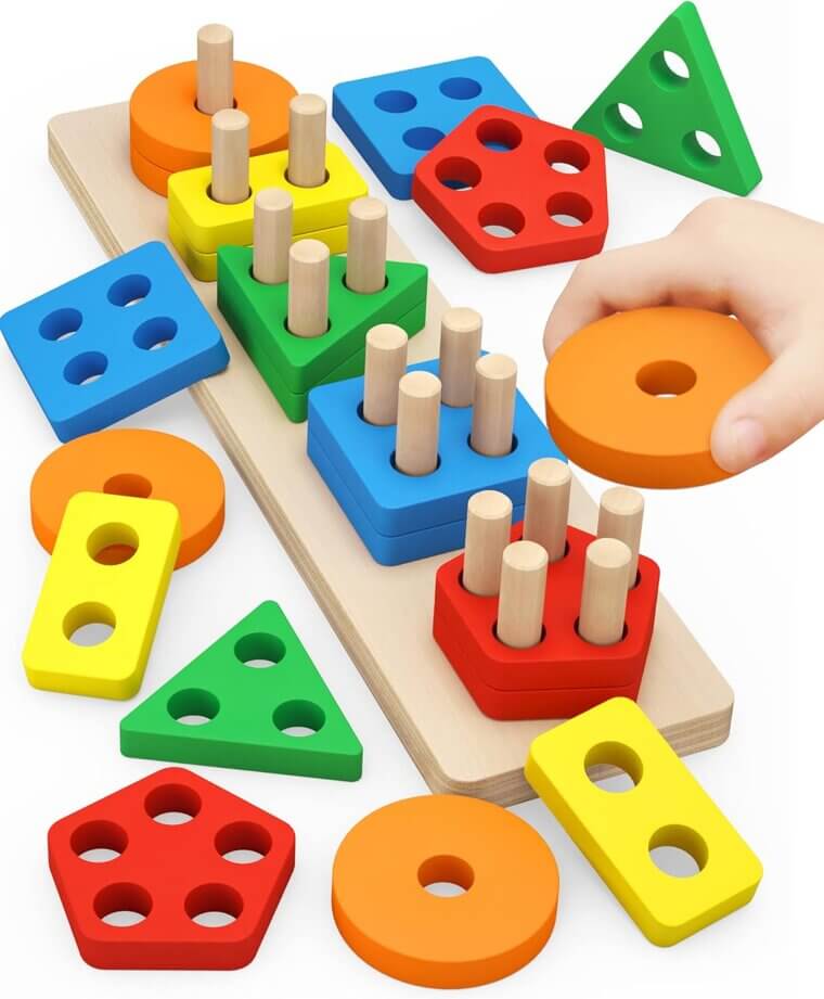 Pebira Montessori Toys: Fun & Educational Wooden Set for Toddlers - Don’t Miss the 36% Discount!