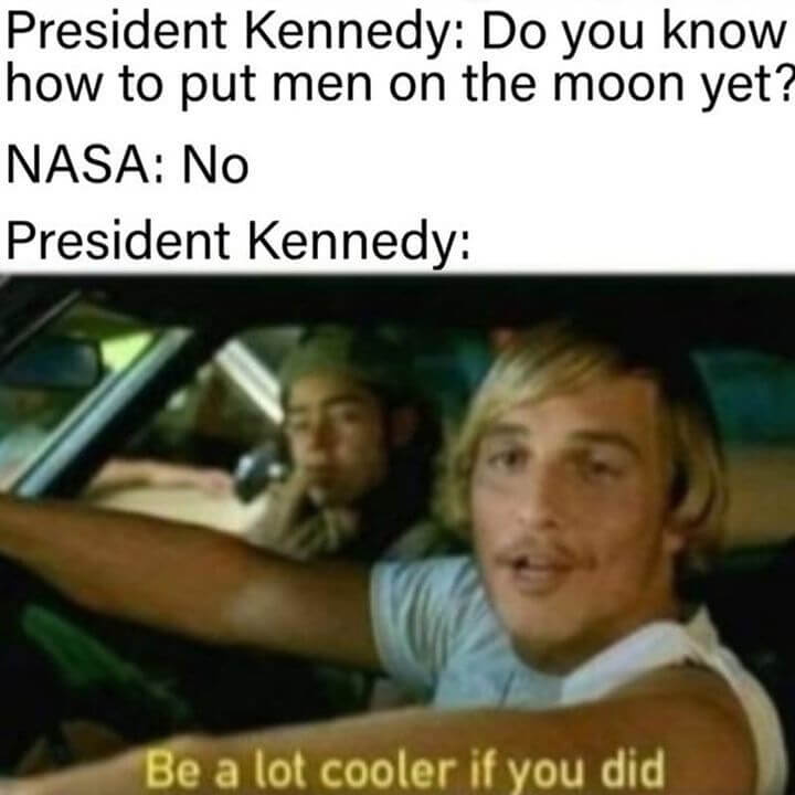 President Kennedy After Dropping His Decade Timeline For The Moon
