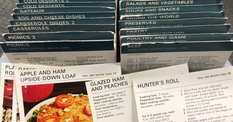 Recipe Cards in a Wooden Box