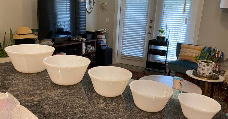 Milk Glass Mixing Bowls