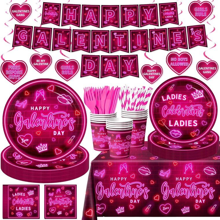 Galentines Tableware Set - Perfect for Ladies' Parties! 