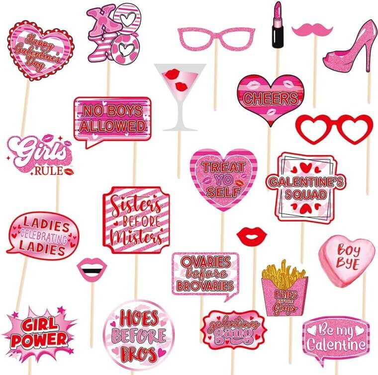 Galentines Day Photo Props - Perfect for Fun Party Pics! 