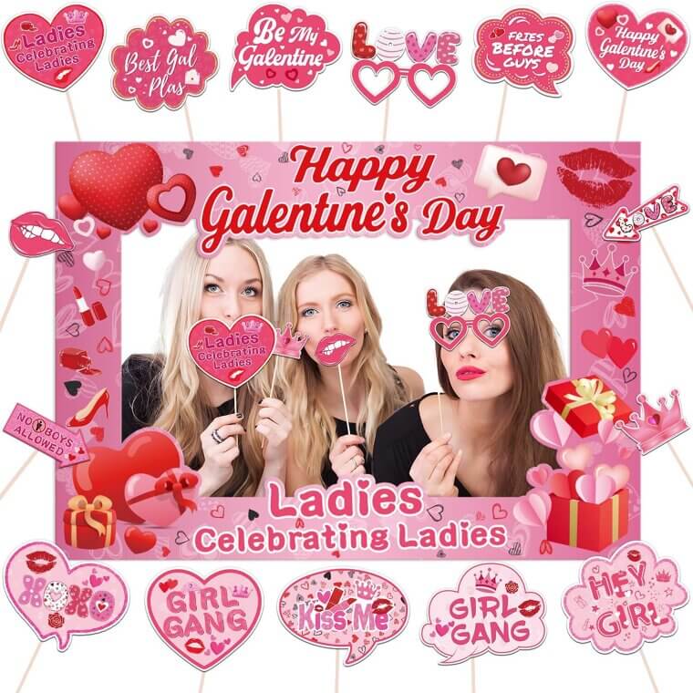 Galentines Photo Booth Props - Perfect for Fun Celebrations