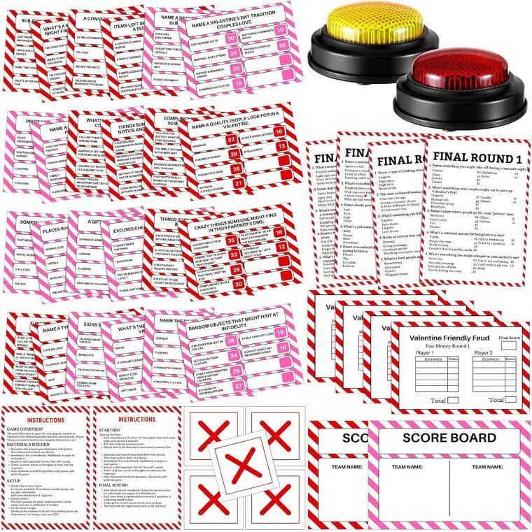 Valentine's Feud Game Set - Fun for Couples & Groups - Enjoy 20% Off!