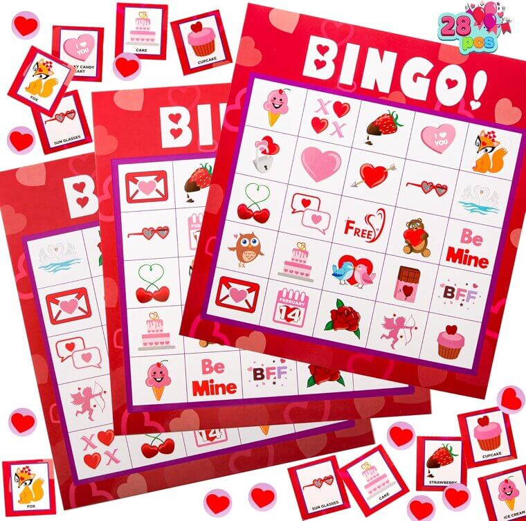 Valentines Bingo Cards - Fun for Kids & Family!