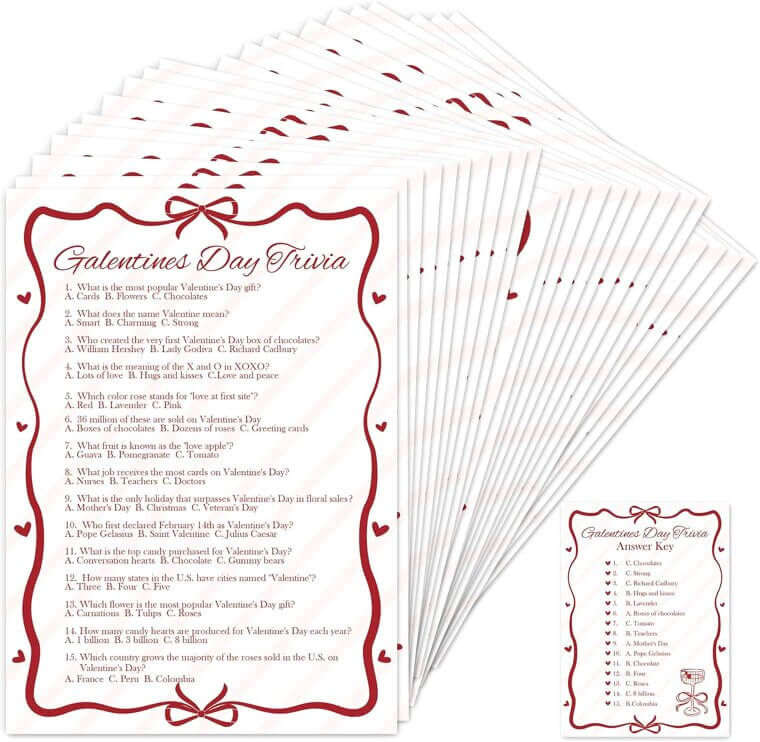 Galentines Trivia Cards for Ladies Night Fun - Don’t Miss the 17% Discount!
