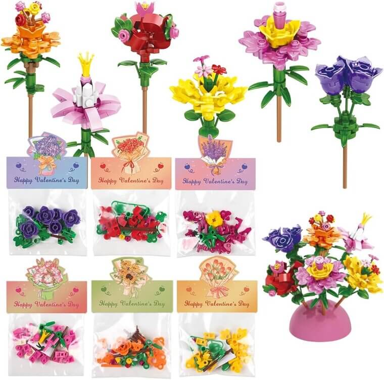 Valentine's Flower Blocks - Perfect for Classroom Fun & Gifts - Enjoy 20% Off!