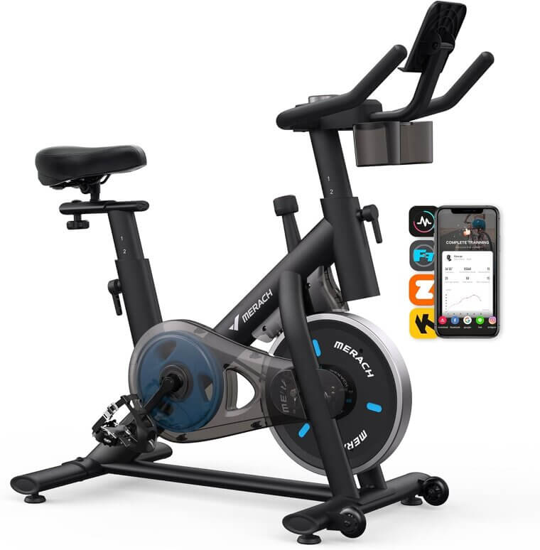 MERACH Exercise Bike - Low Noise Cycling with App & Tablet Mount - Enjoy 28% Off!