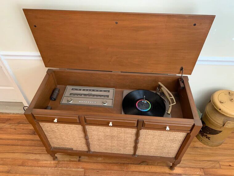 Console Record Player Cabinet
