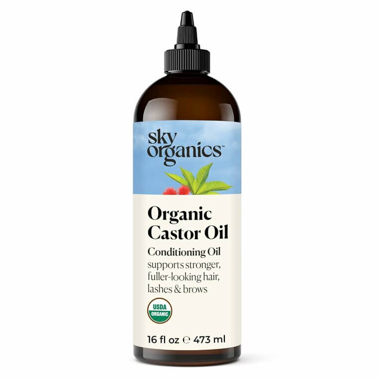 Sky Organics Castor Oil for Fuller Hair & Brows - Don’t Miss the 35% Discount!