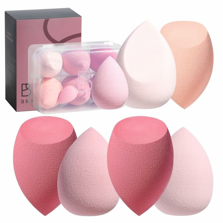 Makeup Sponge Set - 7 Multi-Colored Tools with Storage Case - Enjoy 14% Off!