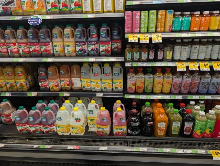 Commercial Fruit Juices (Non-100% / Sweetened)