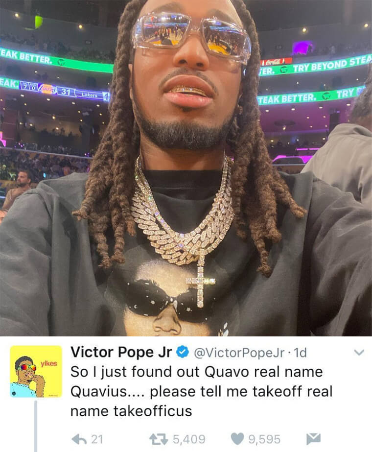 Quavo's Real Name Is Revealed to the Internet - And the Response Is Hilarious