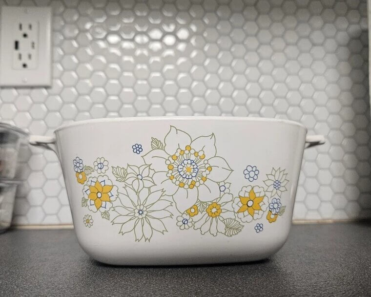 The "Floral Bouquet" CorningWare With the Rare Yellow Trim