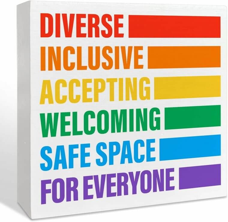 LGBT Wooden Box Sign - Celebrate Diversity & Inclusion! - 25% Off!