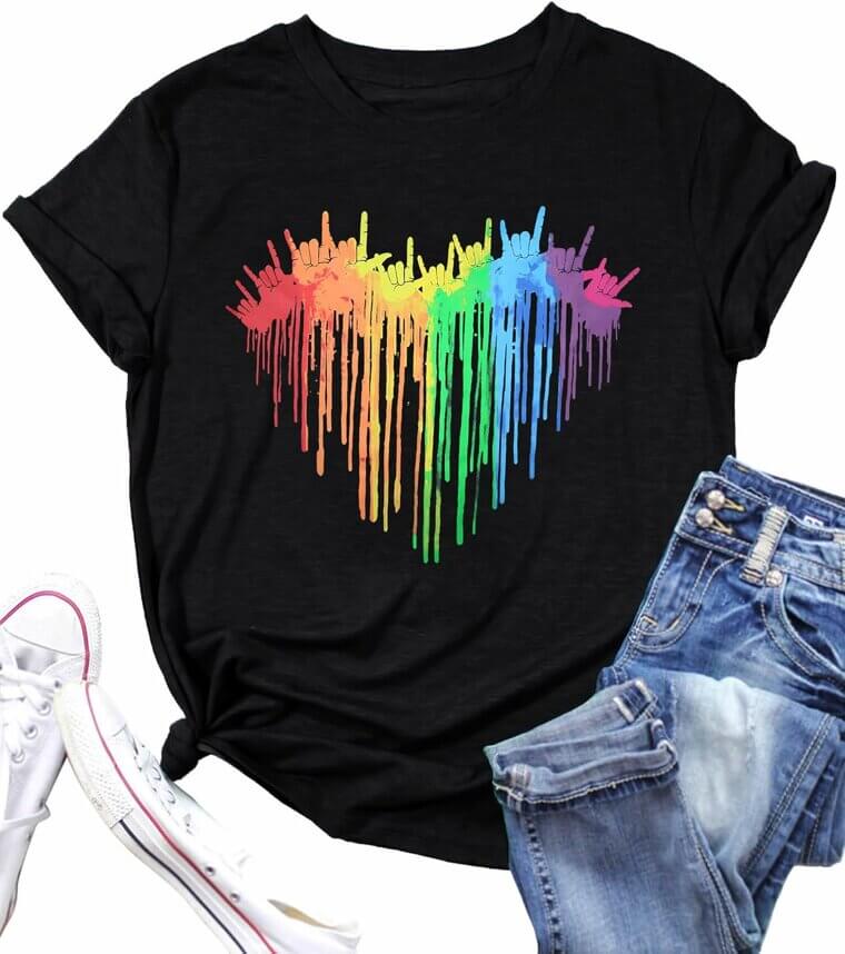 Rainbow Heart Tee - Celebrate Love & Style 