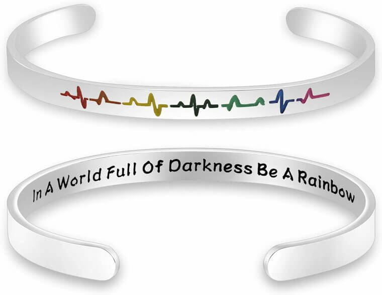Rainbow Heart Cuff Bracelet - Celebrate Pride with Style! 