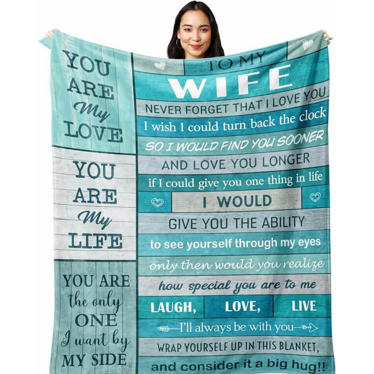 Wife Gift Blanket - Perfect for Anniversaries, Birthdays, and Holidays 