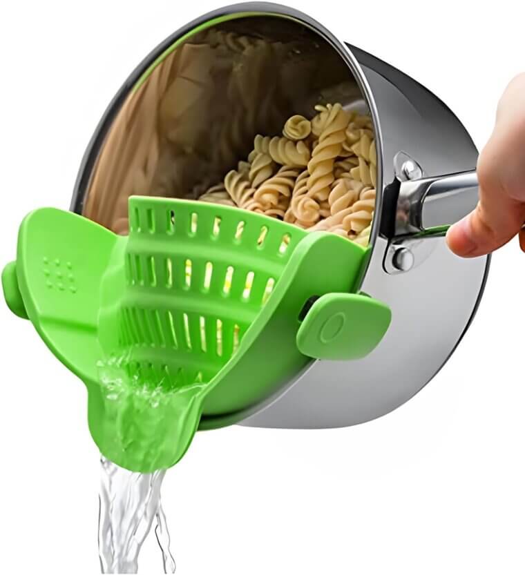 Snap N' Strain: Easy Clip-On Colander for Your Kitchen 