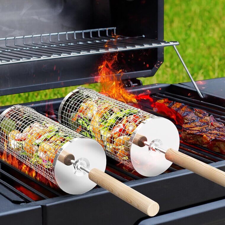 Rolling Grill Basket for Perfect BBQ - - Enjoy 20% Off!
