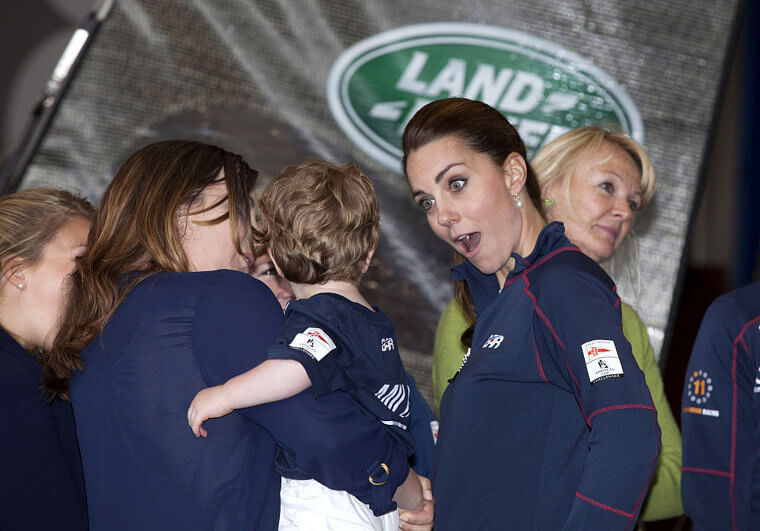 Kate Can't Help but Make Funny Faces at Babies