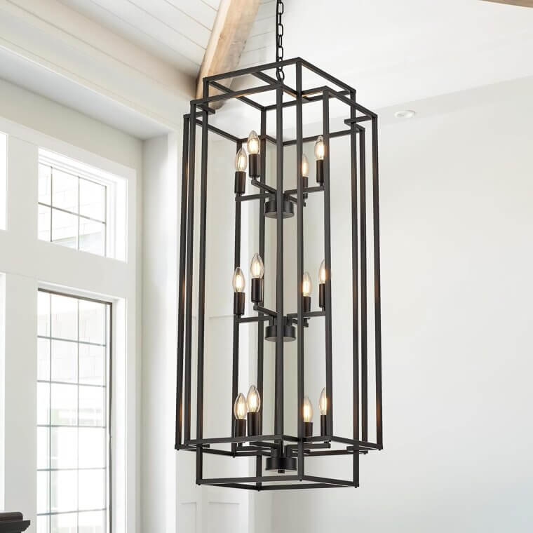Black Lantern Chandelier - Perfect for Your Home's Elegance - 15% Off!