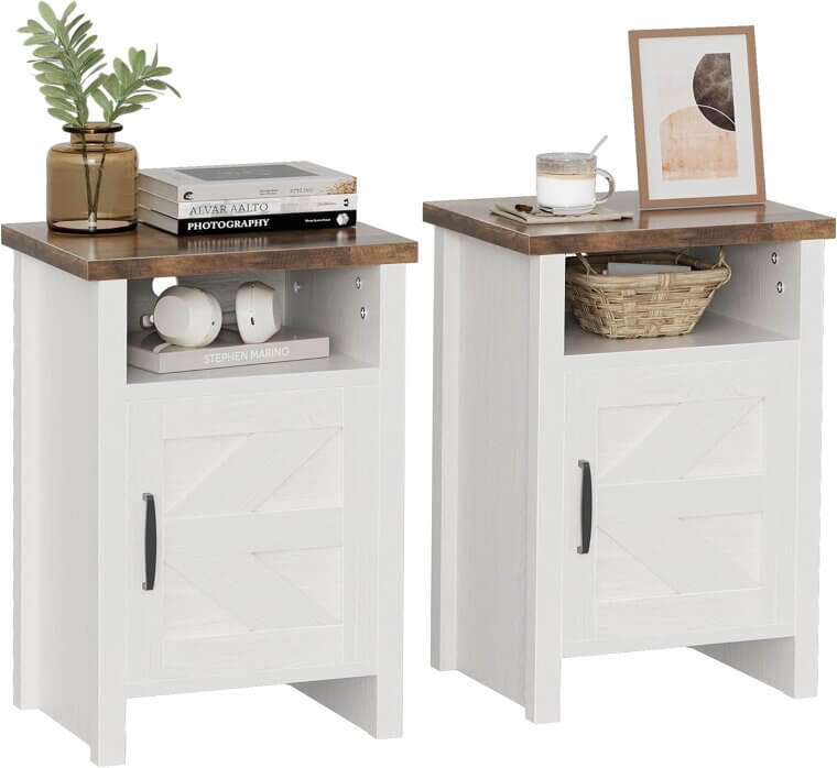 YESHOMY Nightstand Set - Chic Farmhouse Style for Your Bedroom - Now 15% Off!