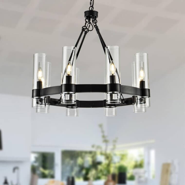 MAYNA Wagon Wheel Chandelier - Modern Farmhouse Charm for Your Home 