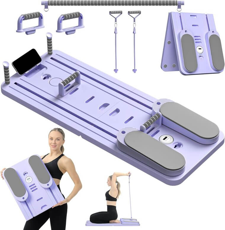 VigorEdge Pilates Board - Foldable Home Reformer Set for Women 