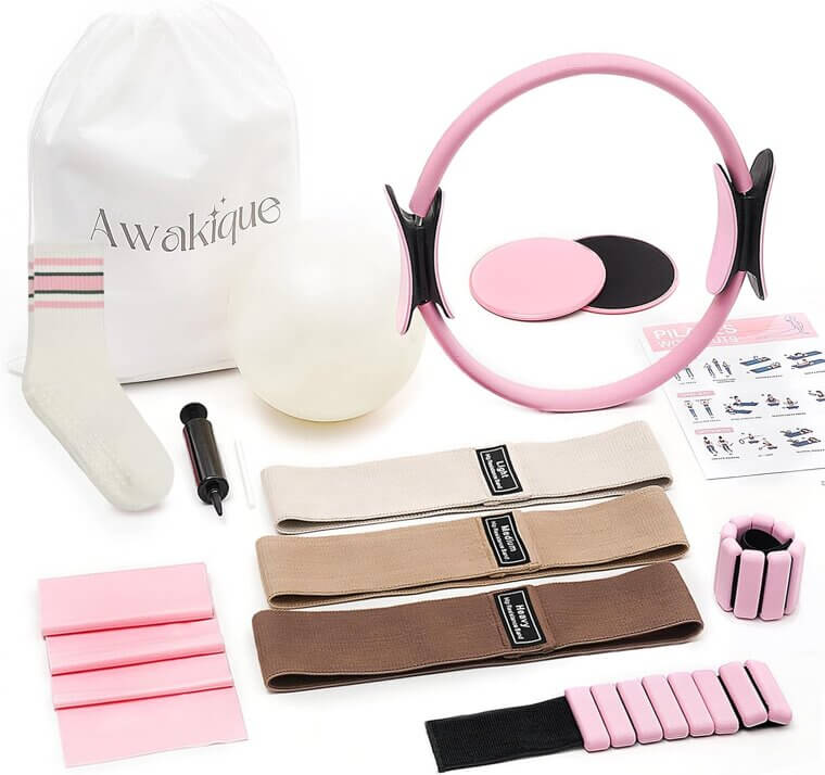 Awakique Pilates Kit - Complete Home Workout Set for Women - Now 18% Off!