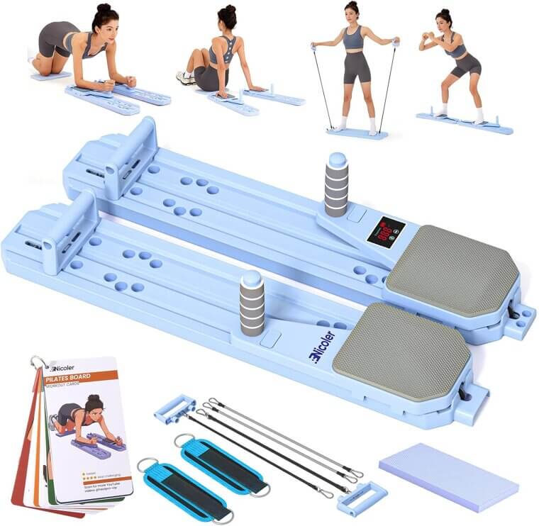 Nicoler Pilates Reformer - Versatile Fitness Tool for Home Workouts - Enjoy 14% Off!