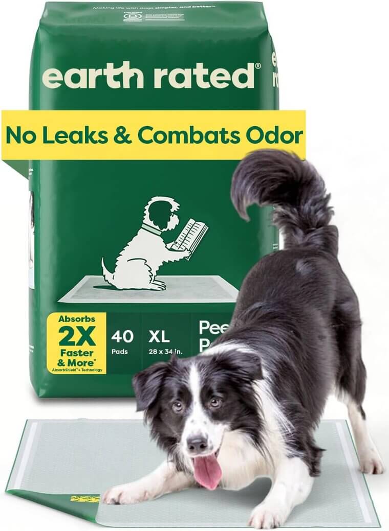 Earth Rated Puppy Pads - Max Absorbency, Leak-Proof, Odor Control - Now 29% Off!