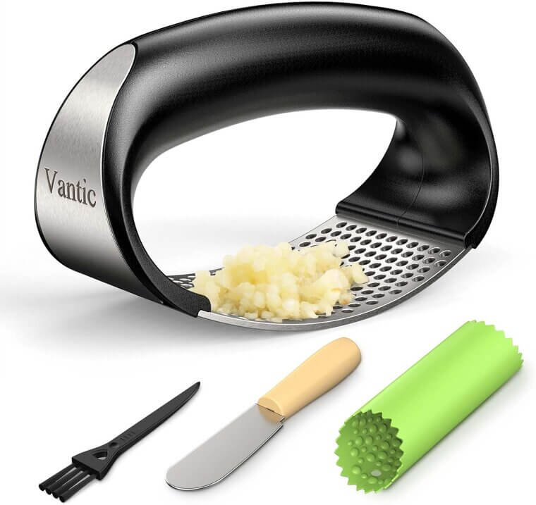 Vantic Garlic Press - Effortless Stainless Steel Crusher & Mincer - Now 31% Off!